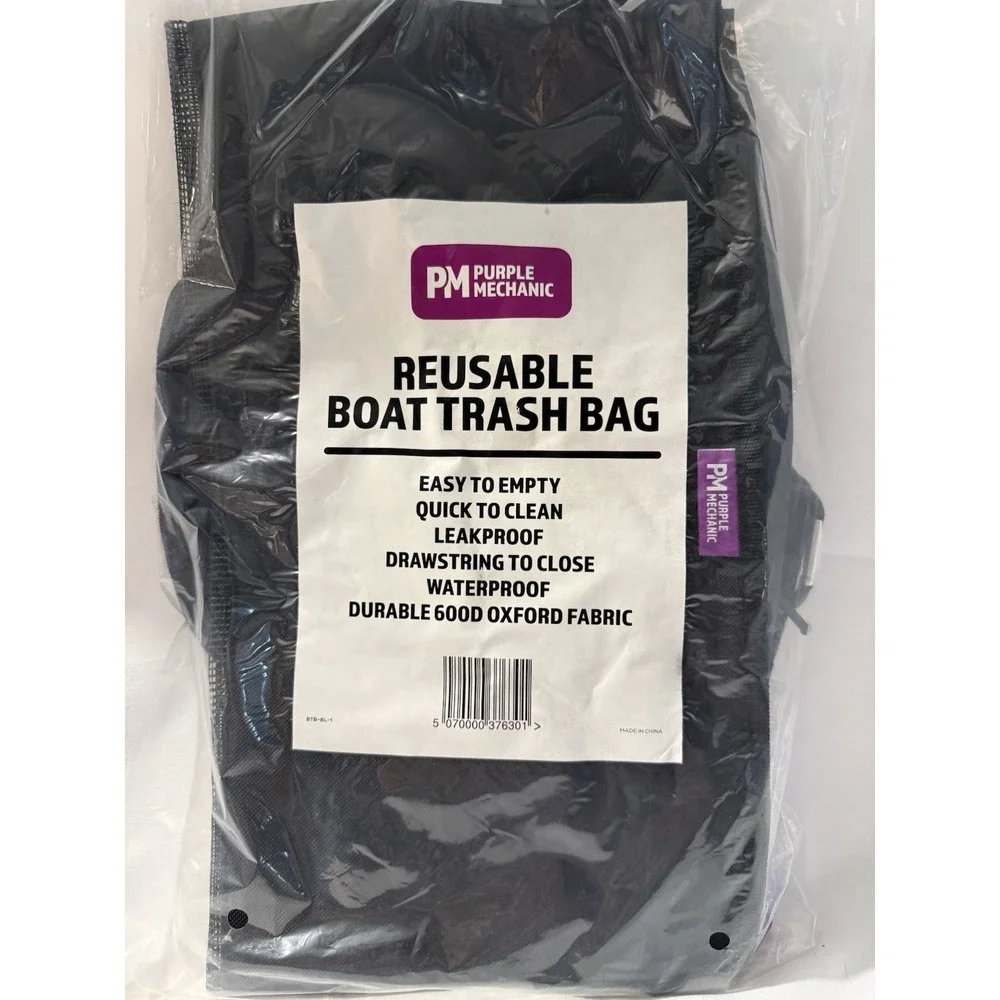Purple‎ Mechanic Reusable Waterproof Boat Trash Bag Mesh Storage Bin